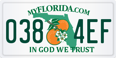 FL license plate 0384EF