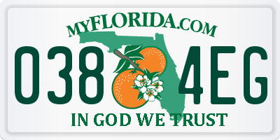 FL license plate 0384EG