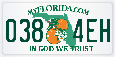 FL license plate 0384EH