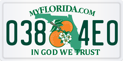 FL license plate 0384EO