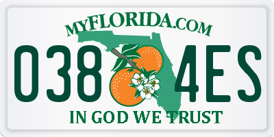 FL license plate 0384ES