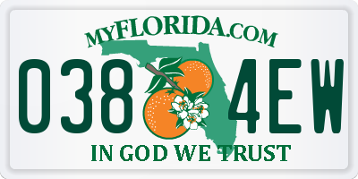 FL license plate 0384EW