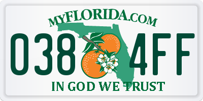 FL license plate 0384FF