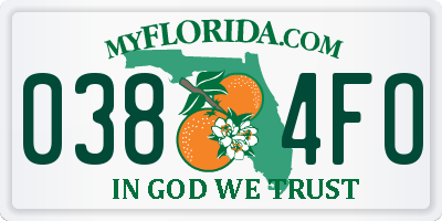 FL license plate 0384FO