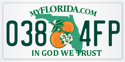 FL license plate 0384FP