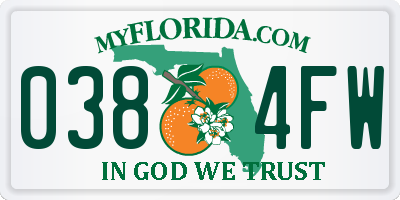 FL license plate 0384FW