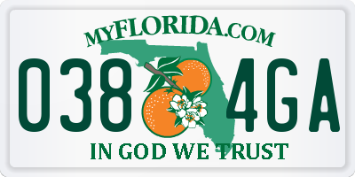 FL license plate 0384GA