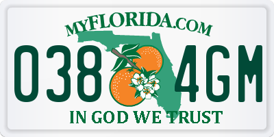 FL license plate 0384GM