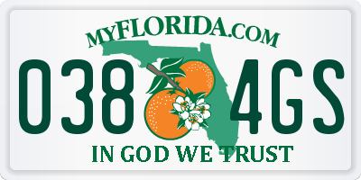FL license plate 0384GS