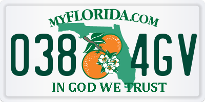 FL license plate 0384GV