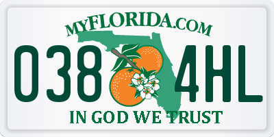 FL license plate 0384HL