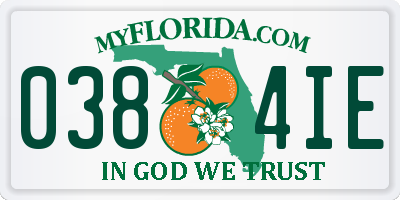 FL license plate 0384IE