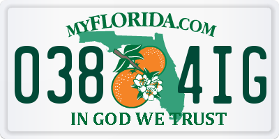 FL license plate 0384IG