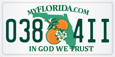 FL license plate 0384II