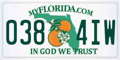 FL license plate 0384IW
