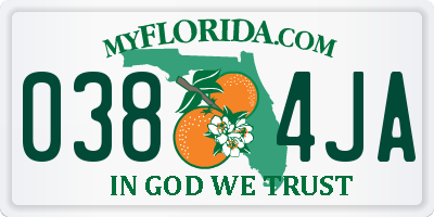 FL license plate 0384JA