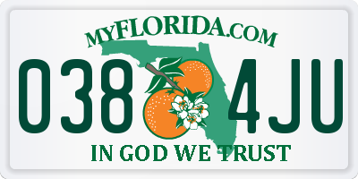 FL license plate 0384JU