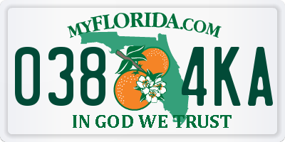 FL license plate 0384KA
