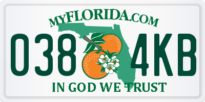 FL license plate 0384KB
