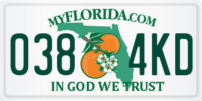 FL license plate 0384KD