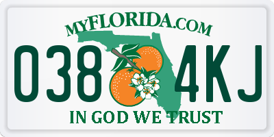 FL license plate 0384KJ