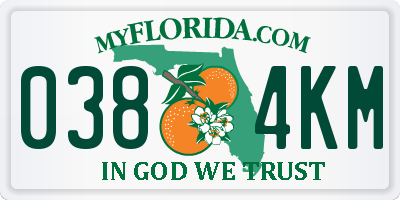 FL license plate 0384KM