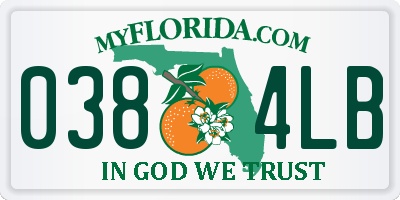FL license plate 0384LB