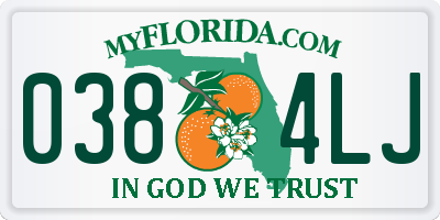 FL license plate 0384LJ