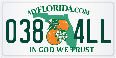 FL license plate 0384LL