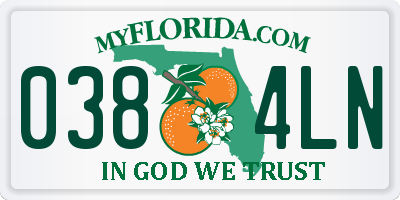 FL license plate 0384LN