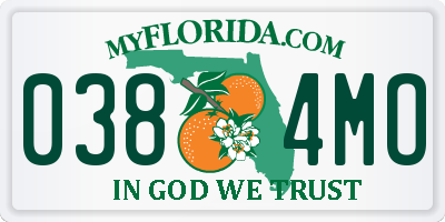 FL license plate 0384MO