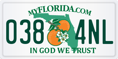 FL license plate 0384NL