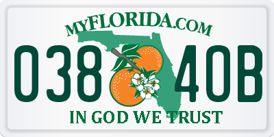 FL license plate 0384OB