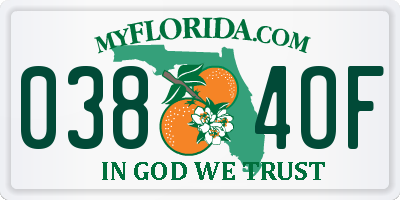 FL license plate 0384OF