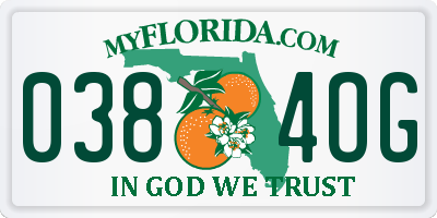 FL license plate 0384OG