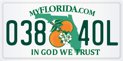 FL license plate 0384OL