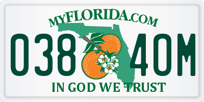 FL license plate 0384OM