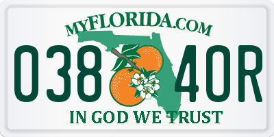 FL license plate 0384OR