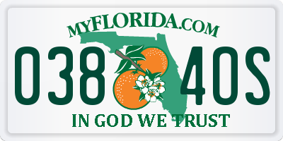 FL license plate 0384OS