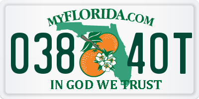 FL license plate 0384OT