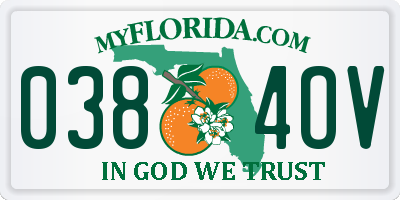 FL license plate 0384OV