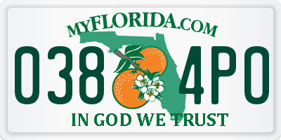 FL license plate 0384PO