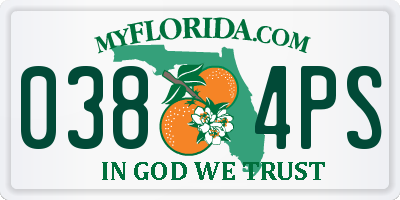 FL license plate 0384PS