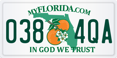 FL license plate 0384QA