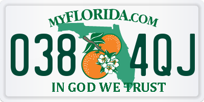 FL license plate 0384QJ