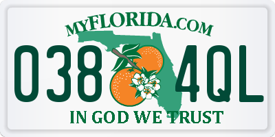 FL license plate 0384QL