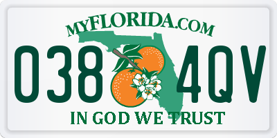 FL license plate 0384QV