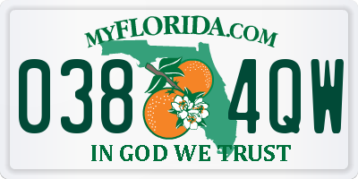FL license plate 0384QW