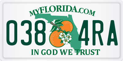 FL license plate 0384RA