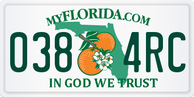 FL license plate 0384RC